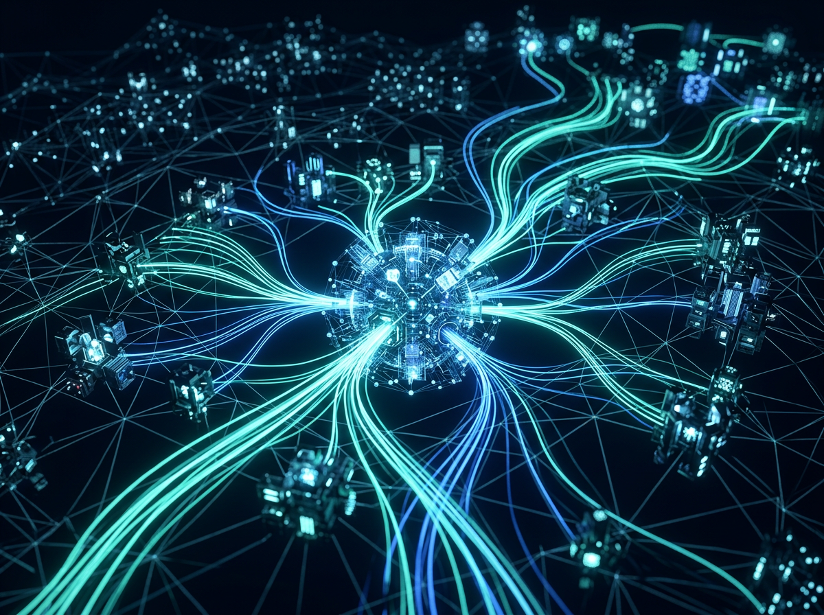 AI-AO vendor-neutral agent orchestration mesh visualization